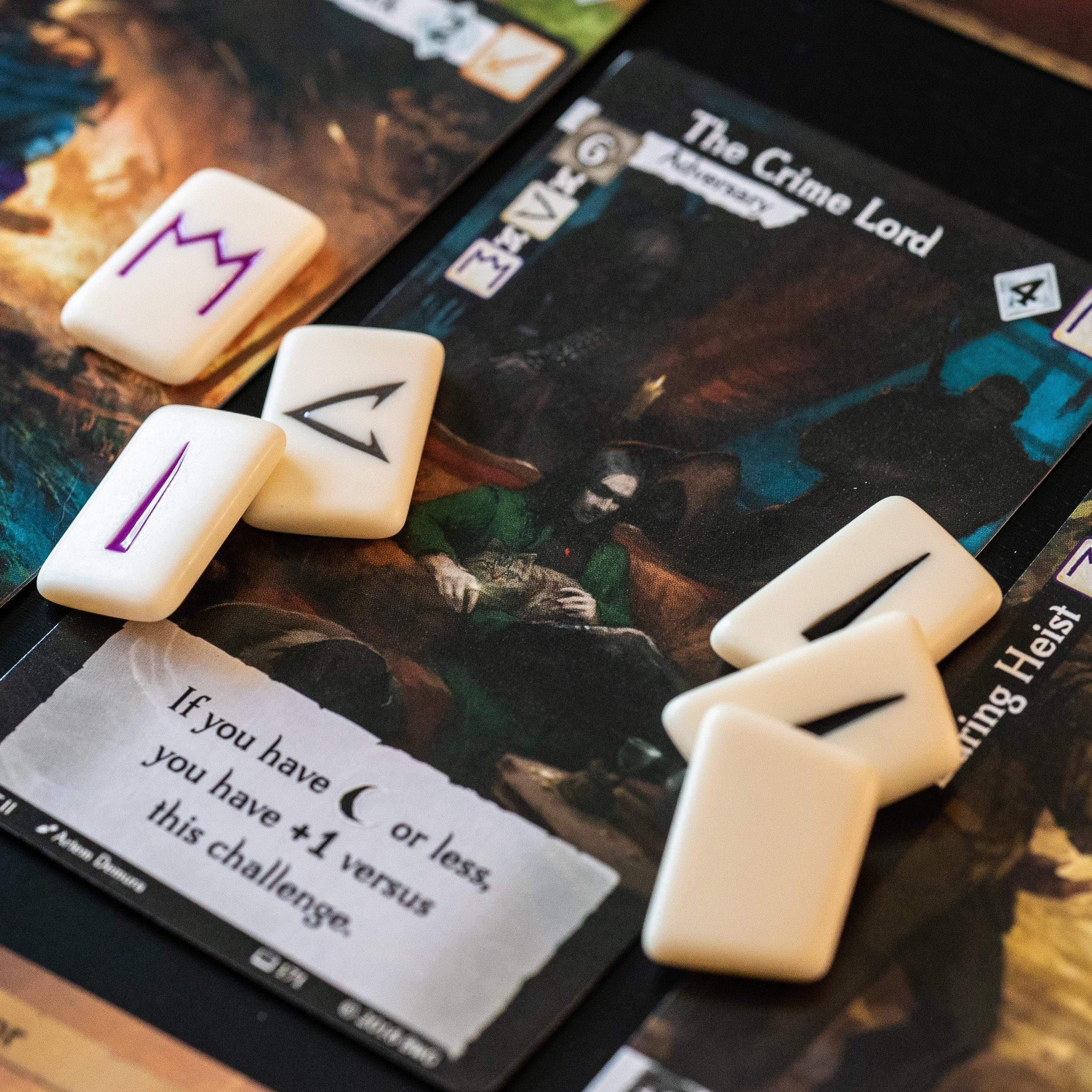 Runes on a card called "The Crime Lord" from Call to Addventure