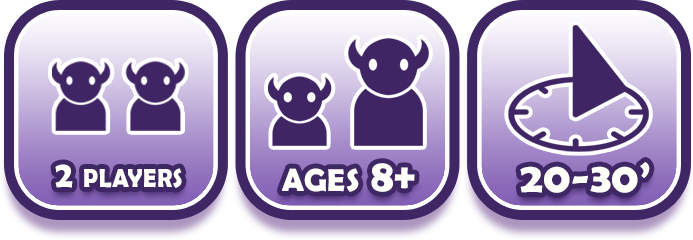 2 Players, Ages 8+, 20-30 minutes